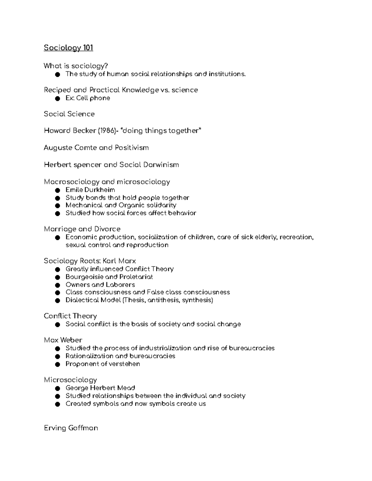 Sociology 101 - Chapters 1-2 Intro To Soc 101 Notes. - Sociology 101 ...