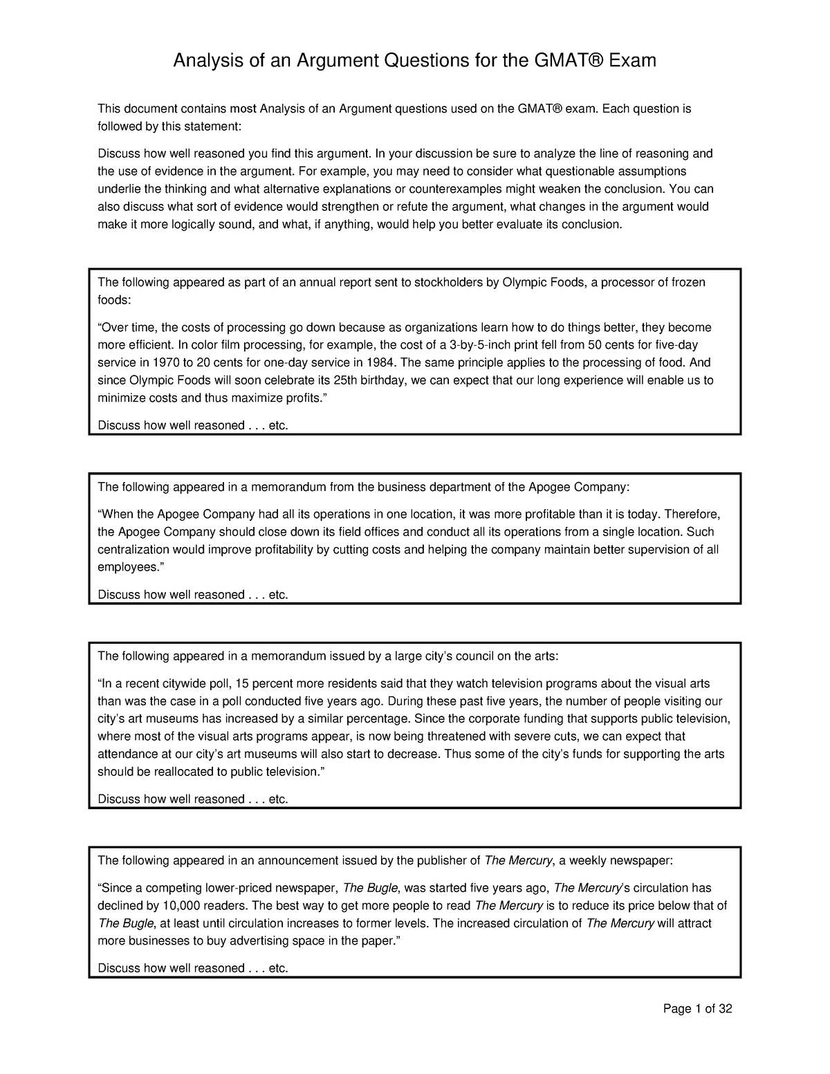 gmat analytical writing sample essays pdf