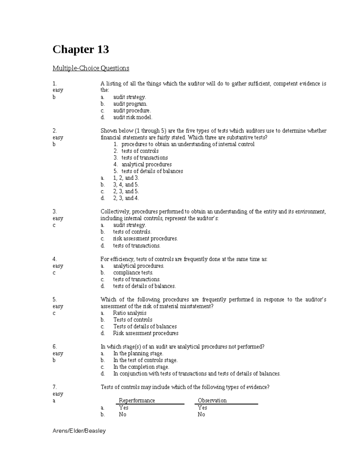 Chapter 13 - Test Banks - Chapter 13 Multiple-Choice Questions 1. Easy ...