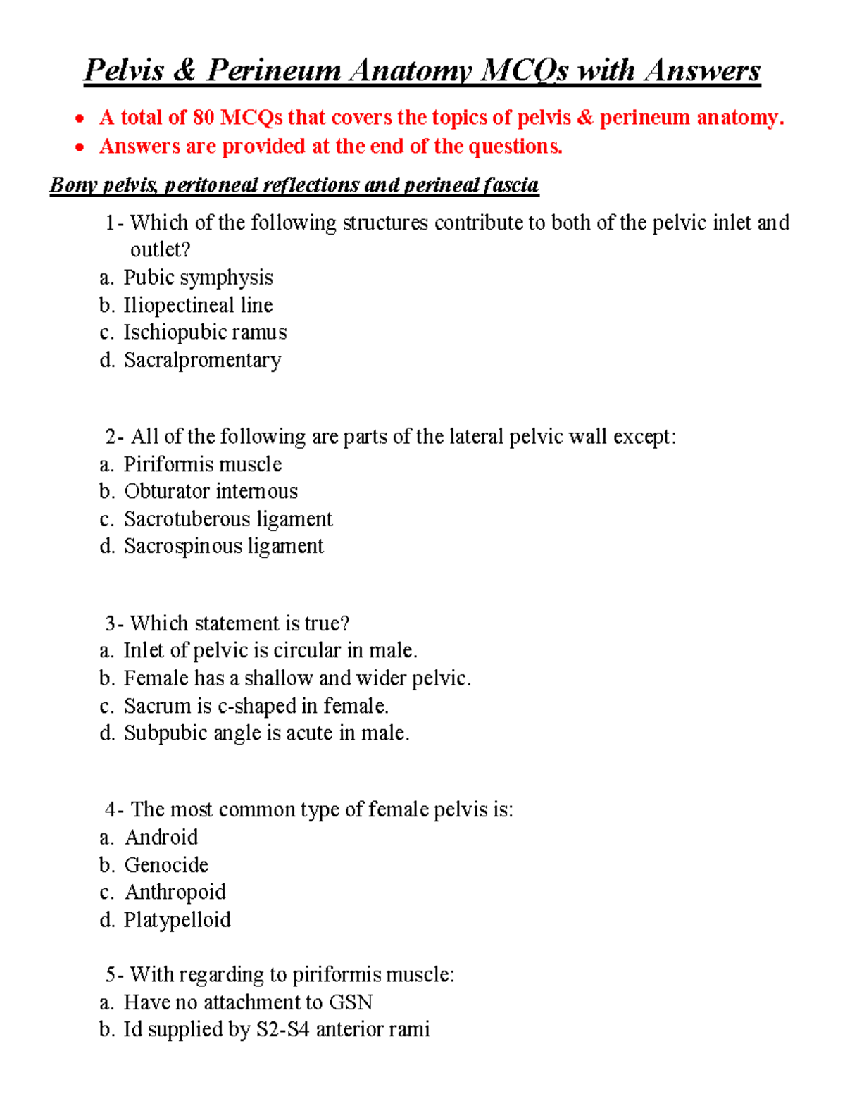 Pelvisanatomymcqs-180608193056 - Pelvis & Perineum Anatomy MCQs with ...