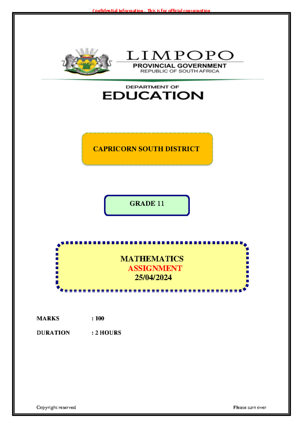 maths grade 11 assignment term 1