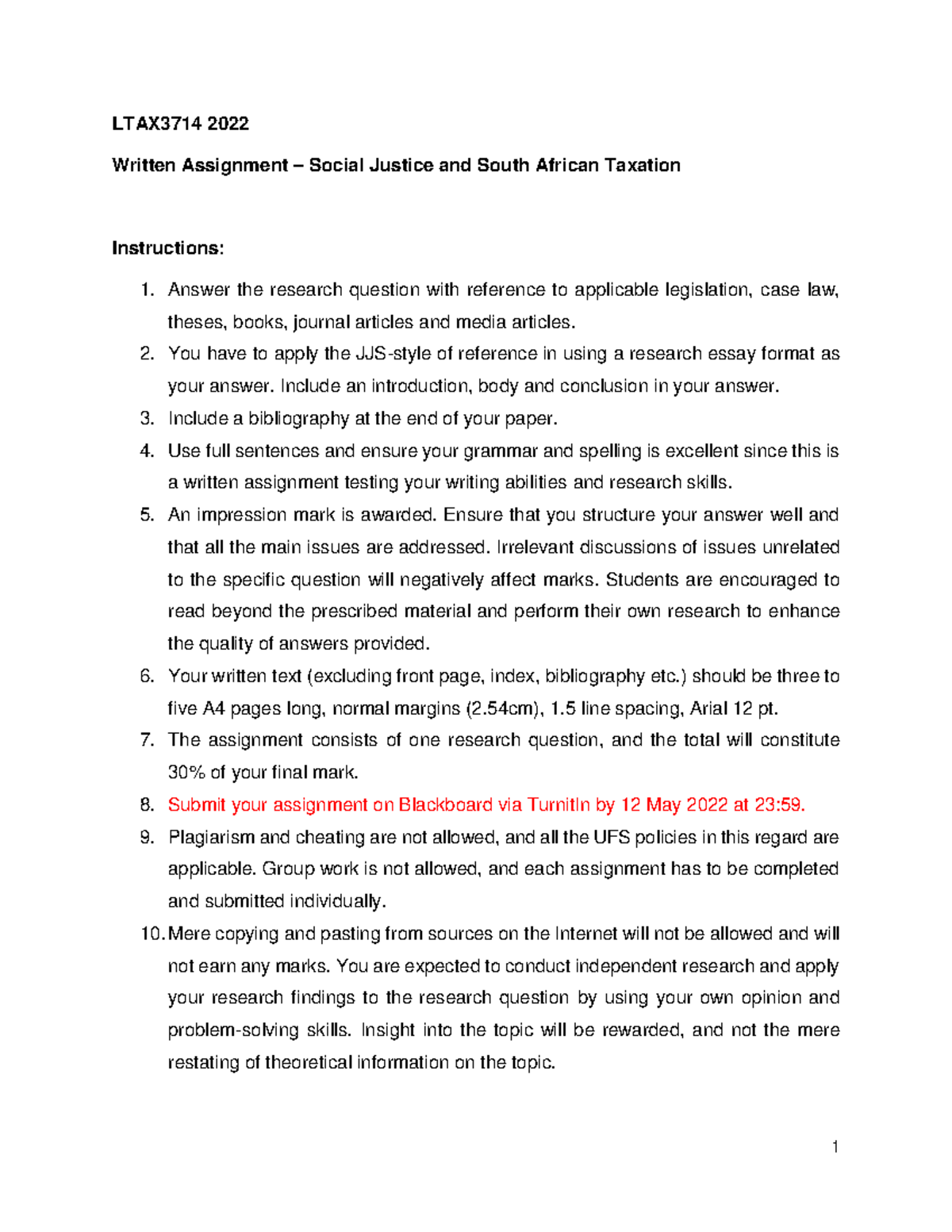 Assignment - You have to apply the JJS-style of reference in using a ...