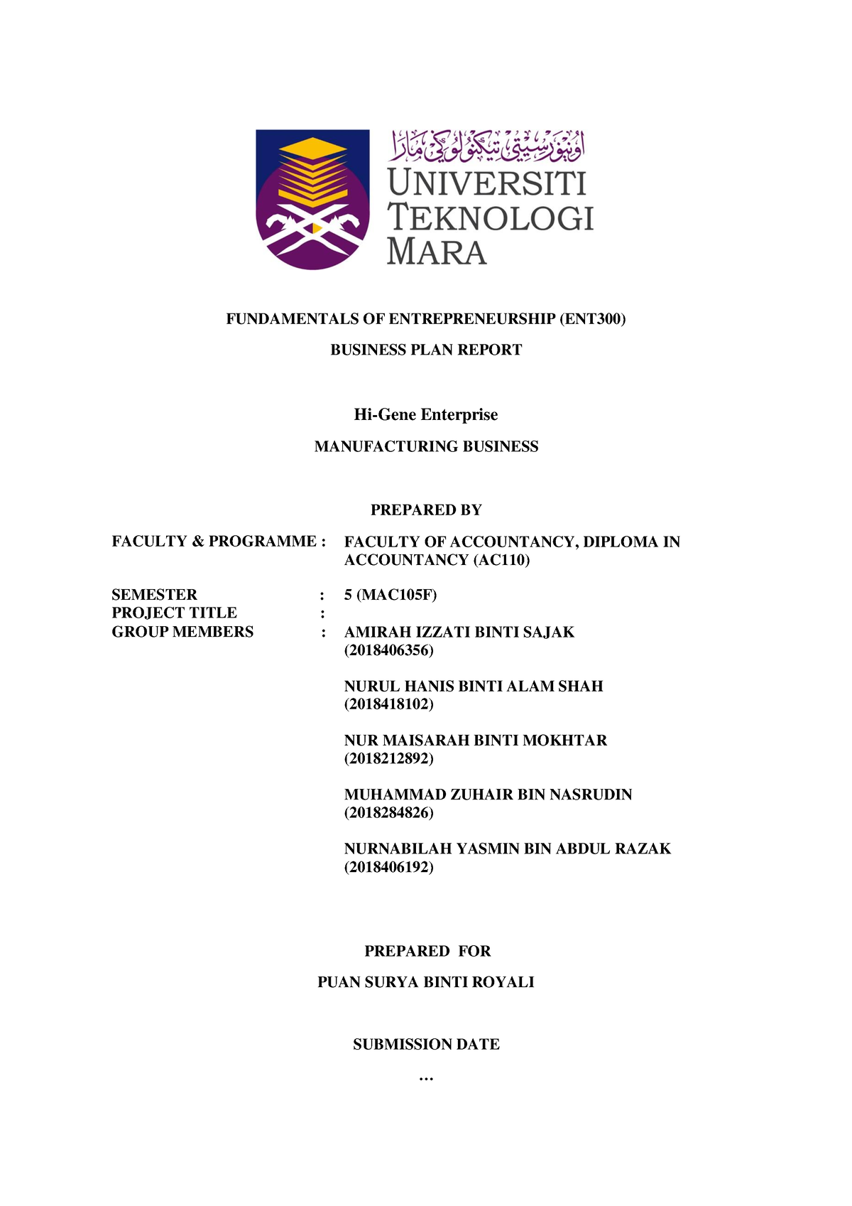 ent 300 business plan report