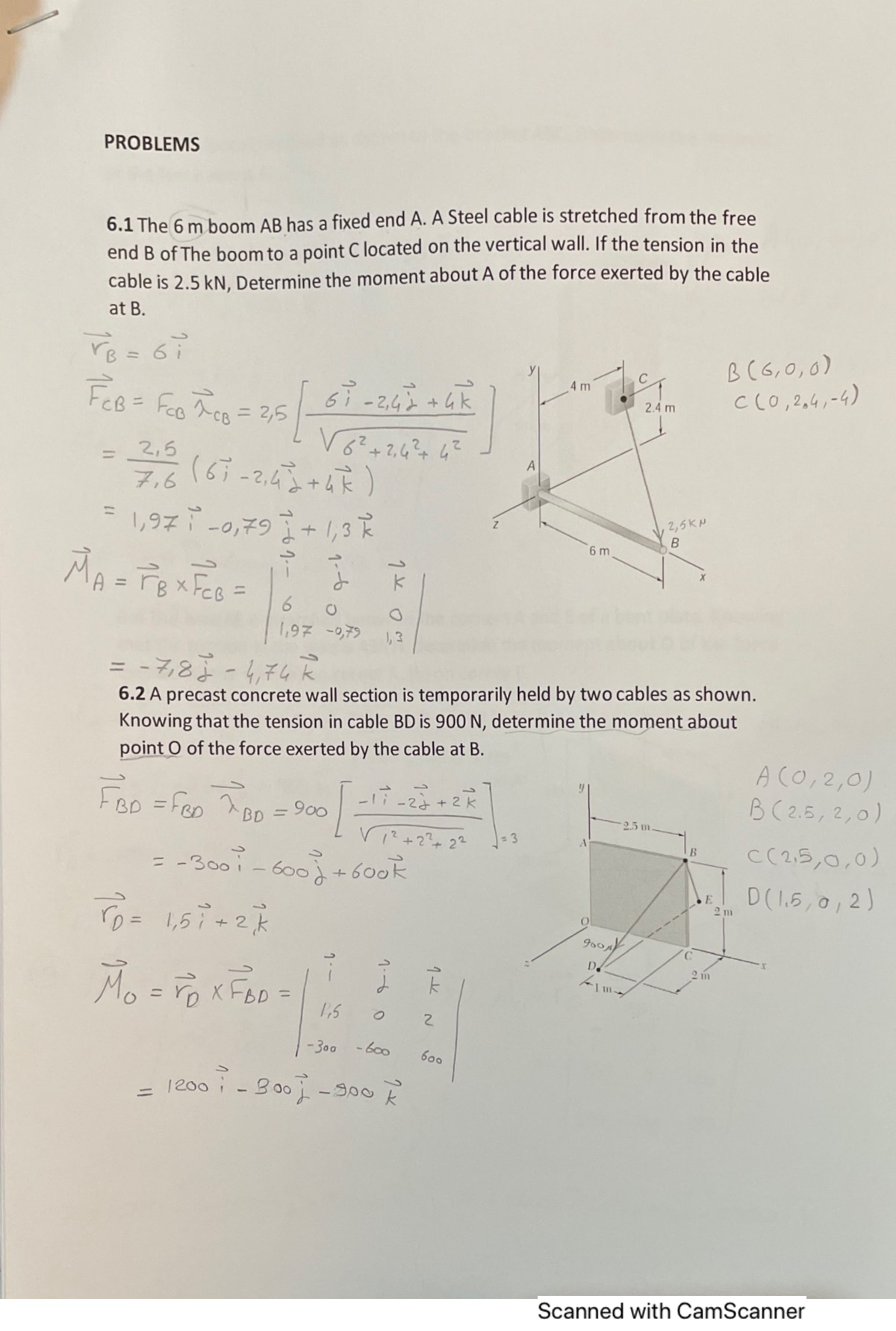 Mechanics 1 - sheet 6 (the moment of a force in space) - Studocu