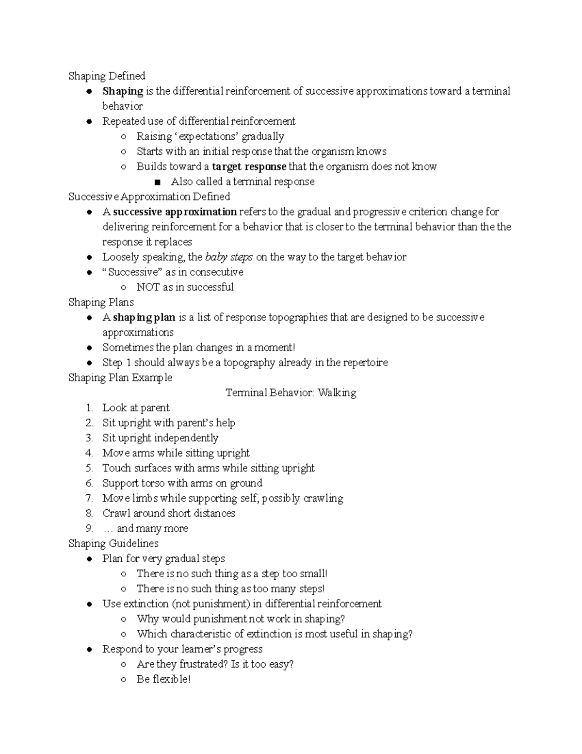 Nov. 3 - Notes from Professor Hope - Shaping Defined Shaping is the ...