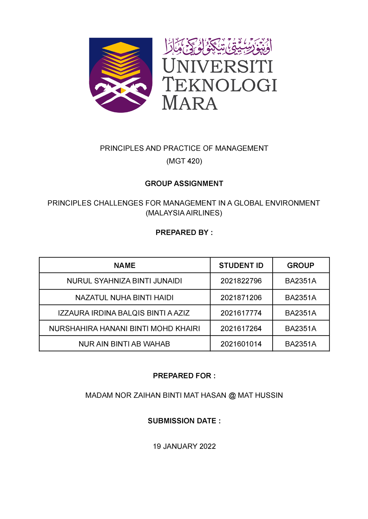 individual assignment 2 mgt 420