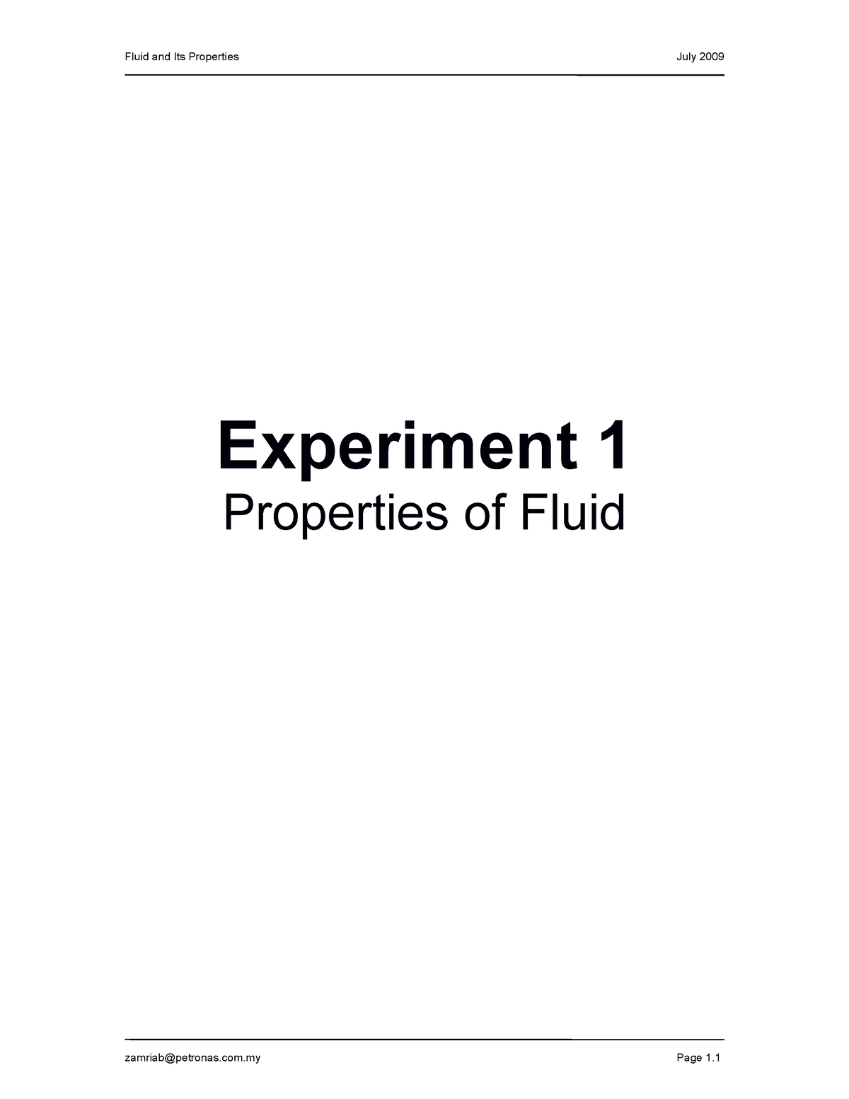 Exp1 Properties Of Fluid - Fluid Mechanics - Studocu