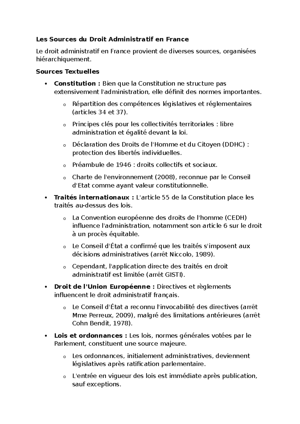 Fiche les sources du droit administratif - Les Sources du Droit ...