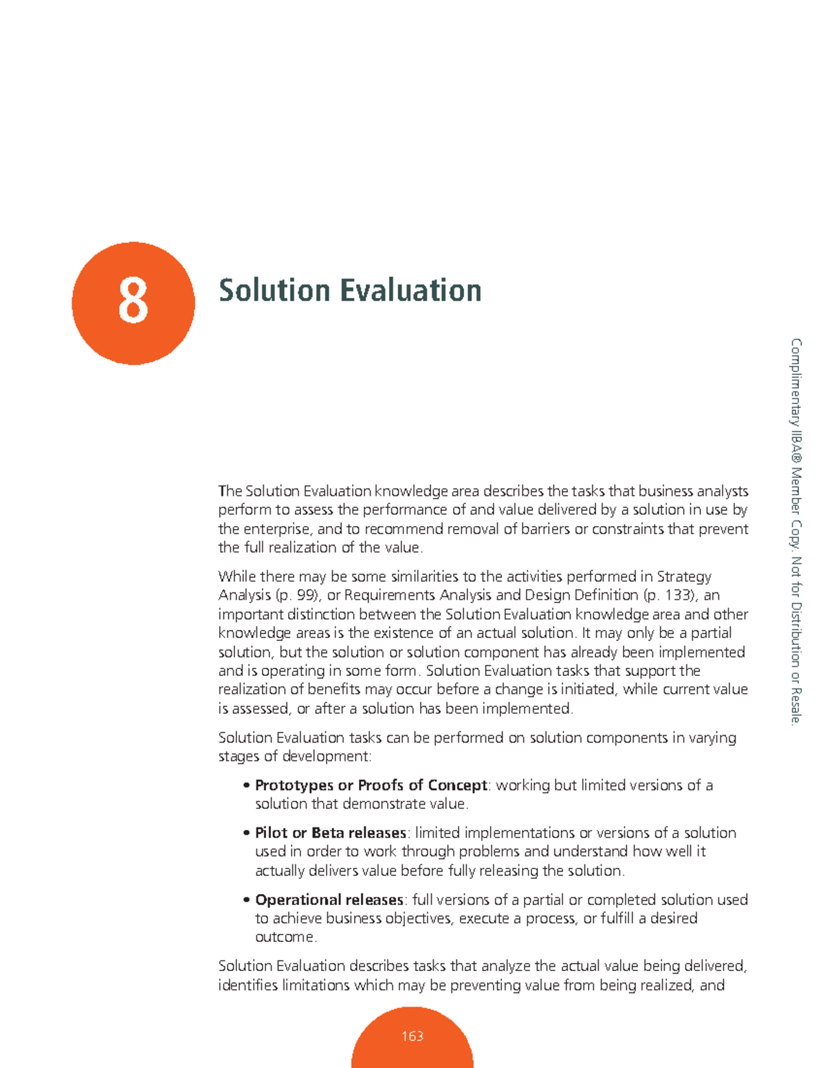 08.0 - Solution Evaluation - 8 Solution Evaluation While there may be ...