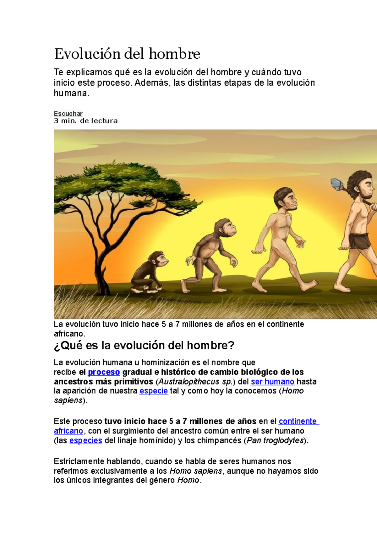 Evolución Del Hombre Además Las Distintas Etapas De La Evolución Humana Escuchar 3 Min De