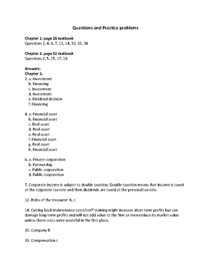 Answers Questions and Practice problems Chapter 5 - Questions and ...