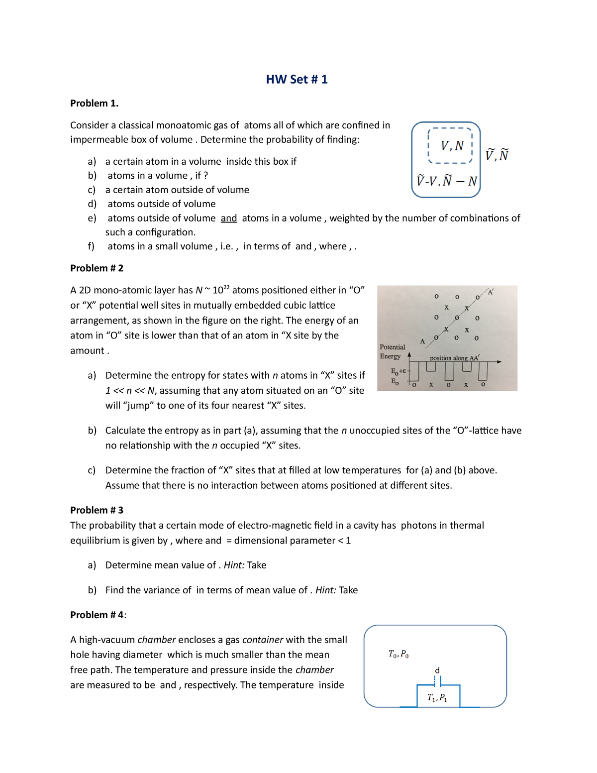 statistical thermodynamics homework