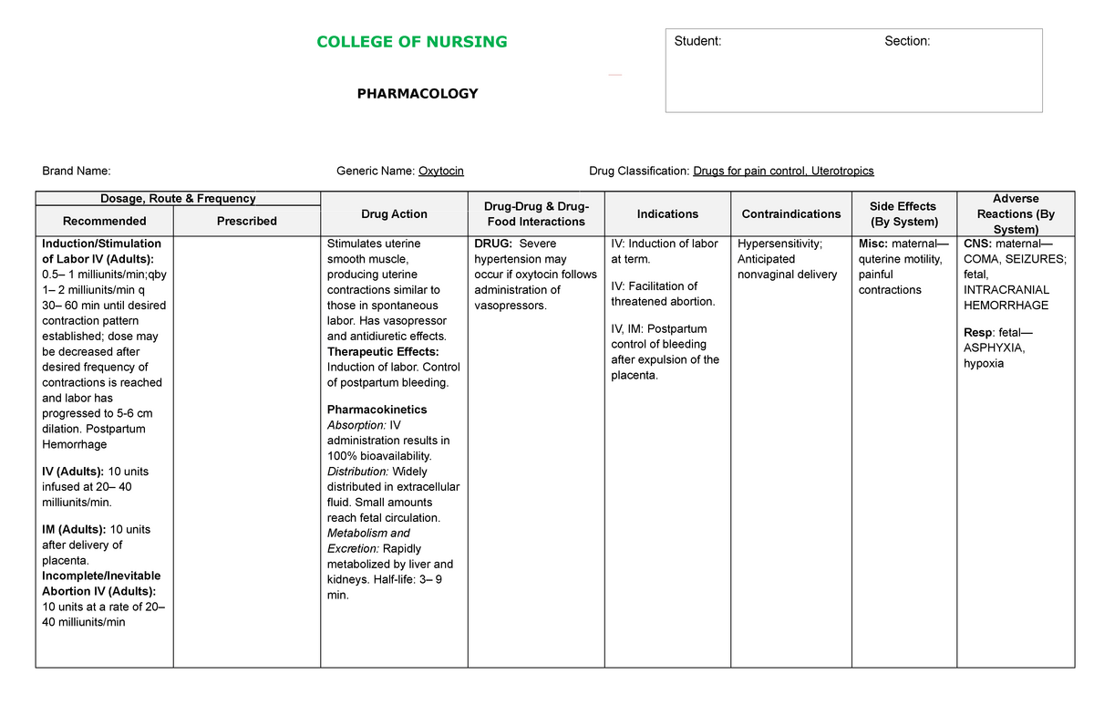 Oxytocin Postpartum Hemorrhage IV Adults 10 Units Infused At 20   Thumb 1200 785 