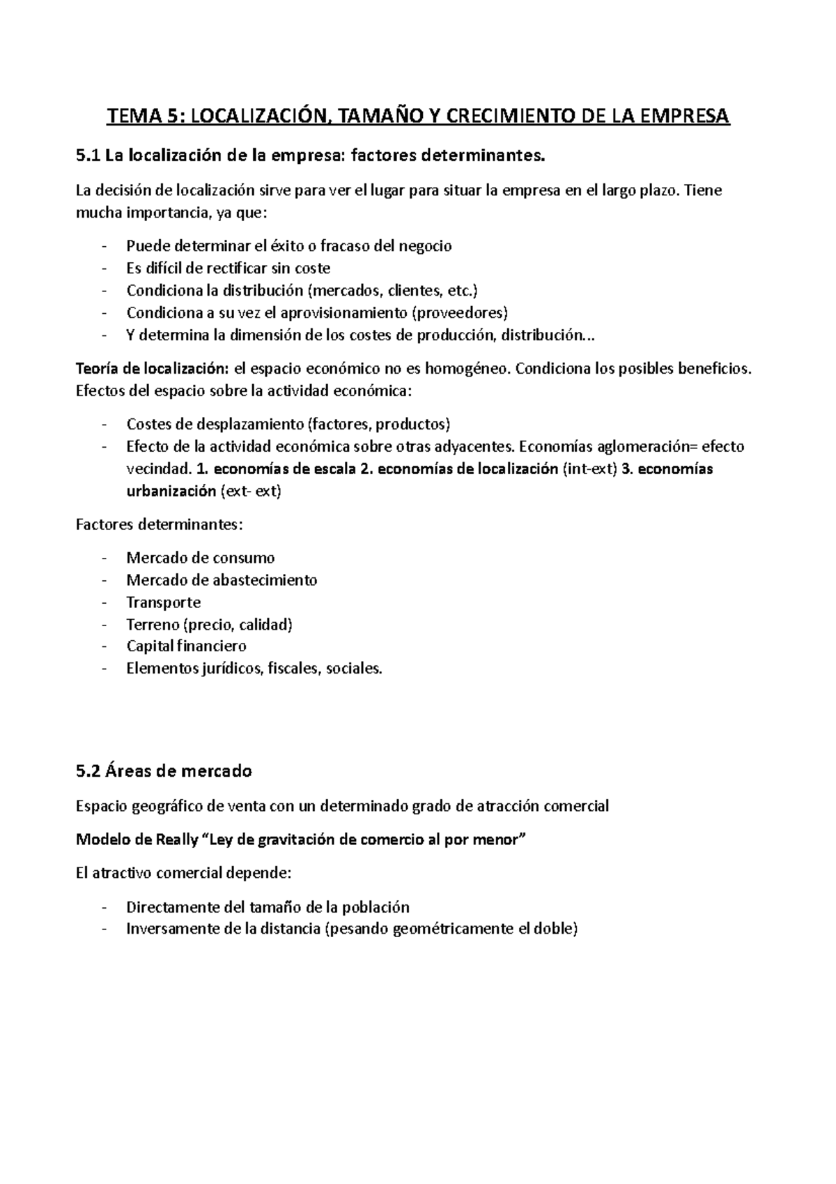 TEMA 5 Fundamentos 1 - Apuntes - TEMA 5: LOCALIZACIÓN, TAMAÑO Y ...