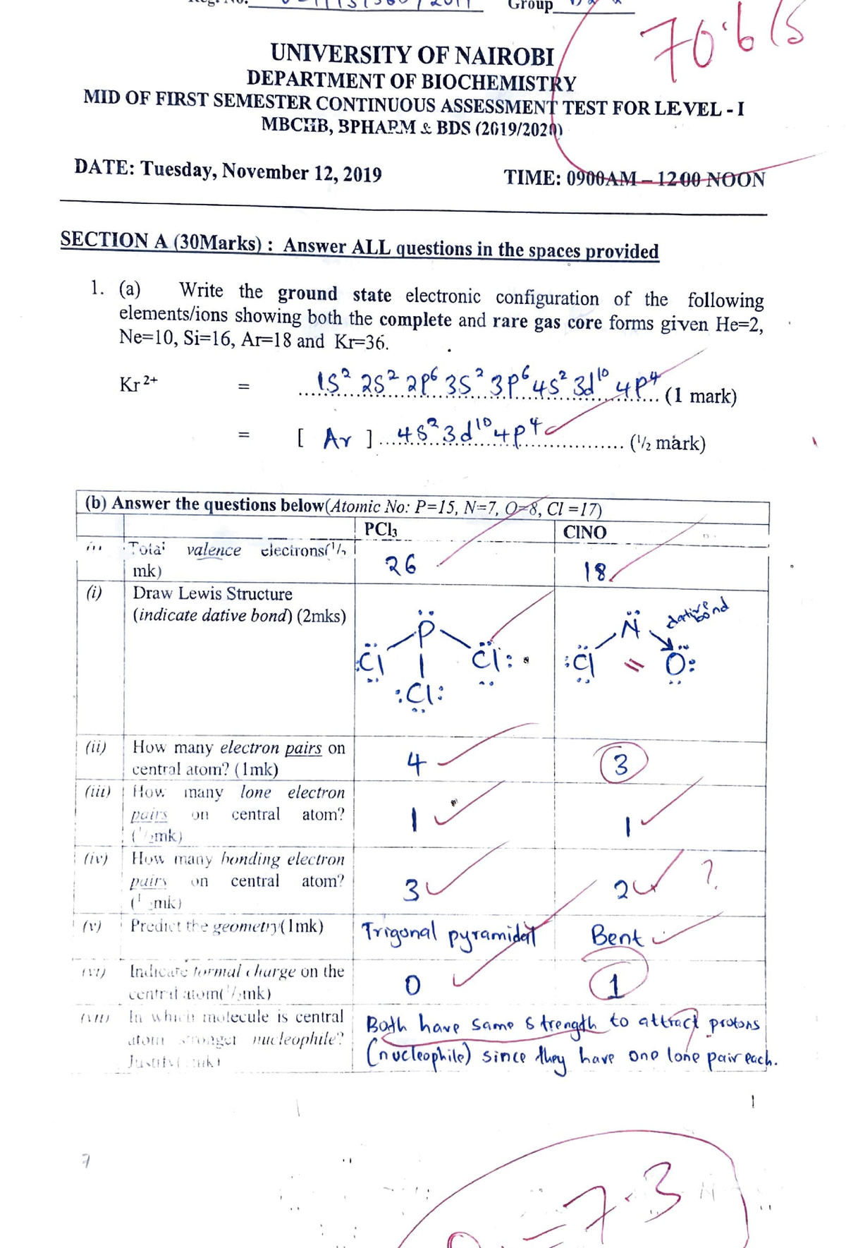 Biochemistry Mid Semester 1 Exam ,2019-1 - Medical Biochemistry - Studocu