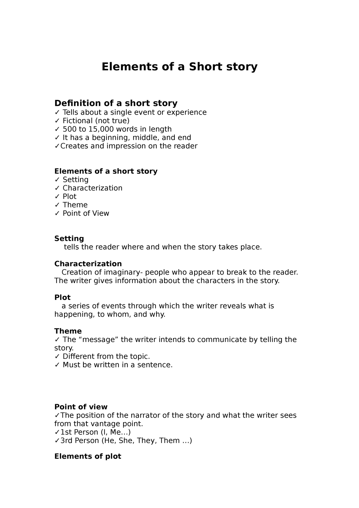 5 Elements Of A Short Story With Examples