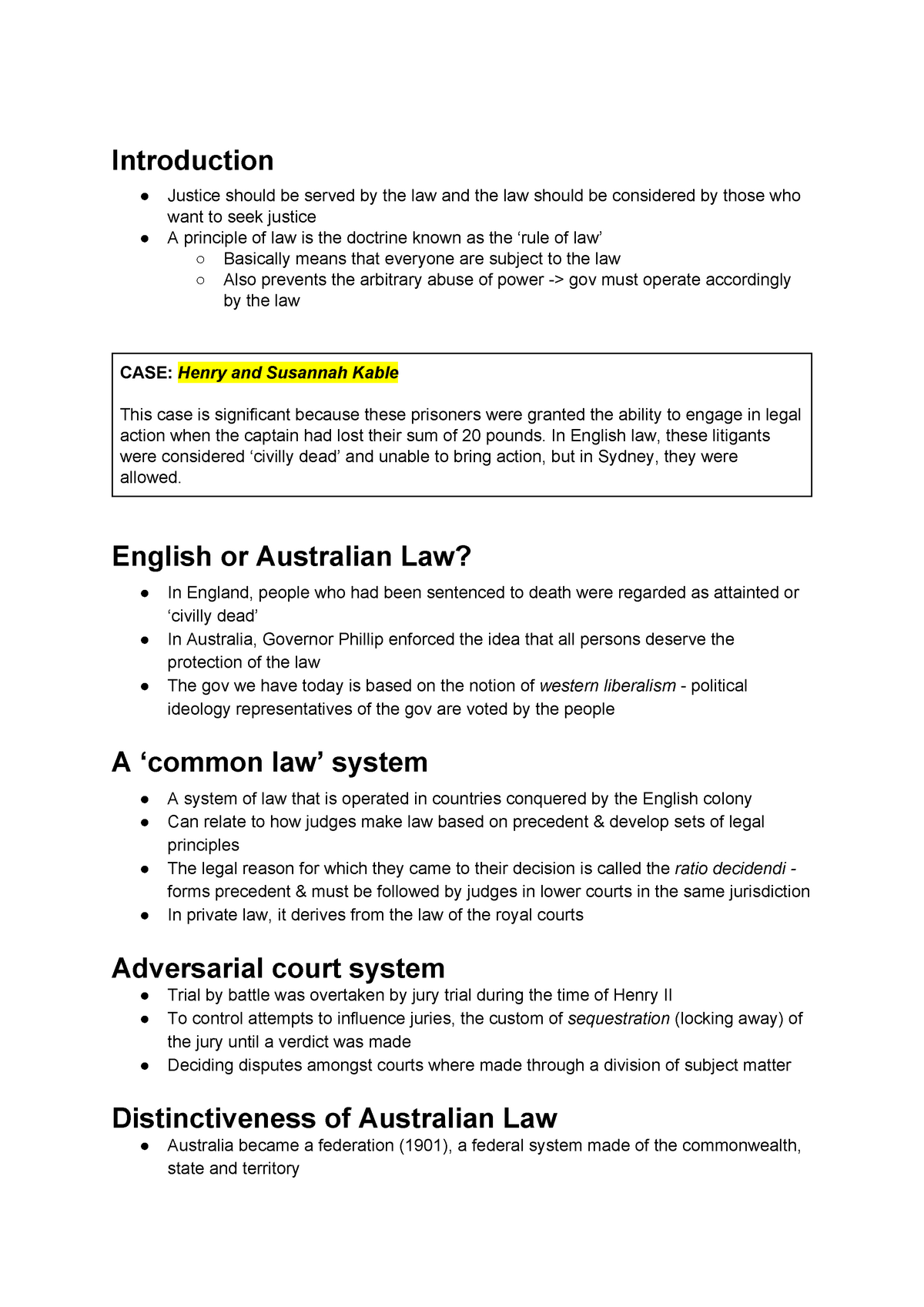 Australia s Legal System Is Based On
