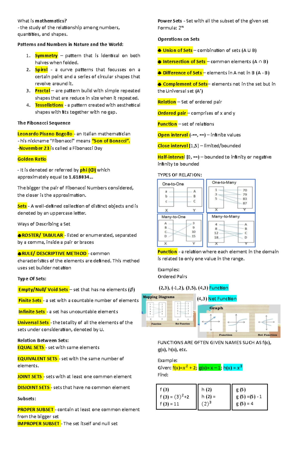 Mmw reviewer 1 - What is mathematics? the study of the relationship ...