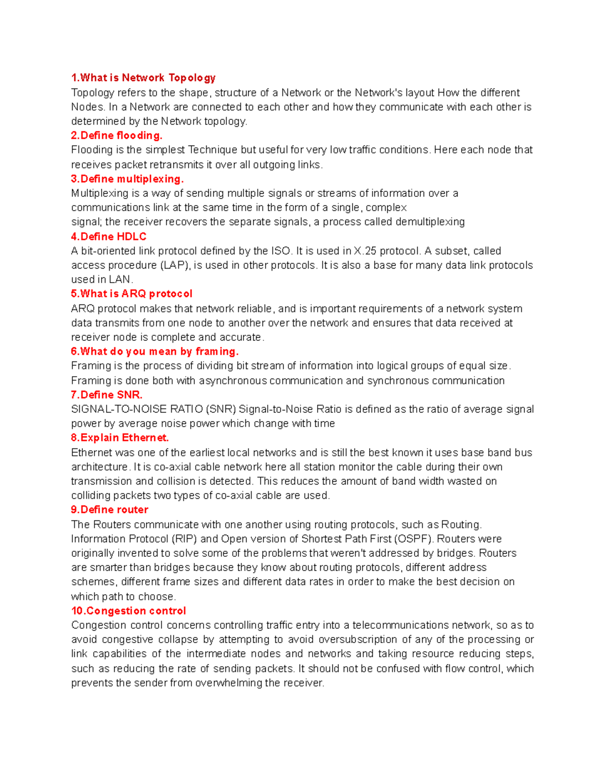 Data communicatiion network - 1 is Network Topology Topology refers to ...
