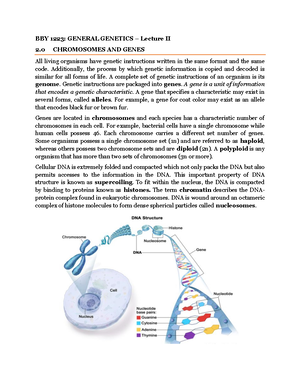 BBY 1223 General genetic notes - lecture III - BBY 1223: GENERAL ...