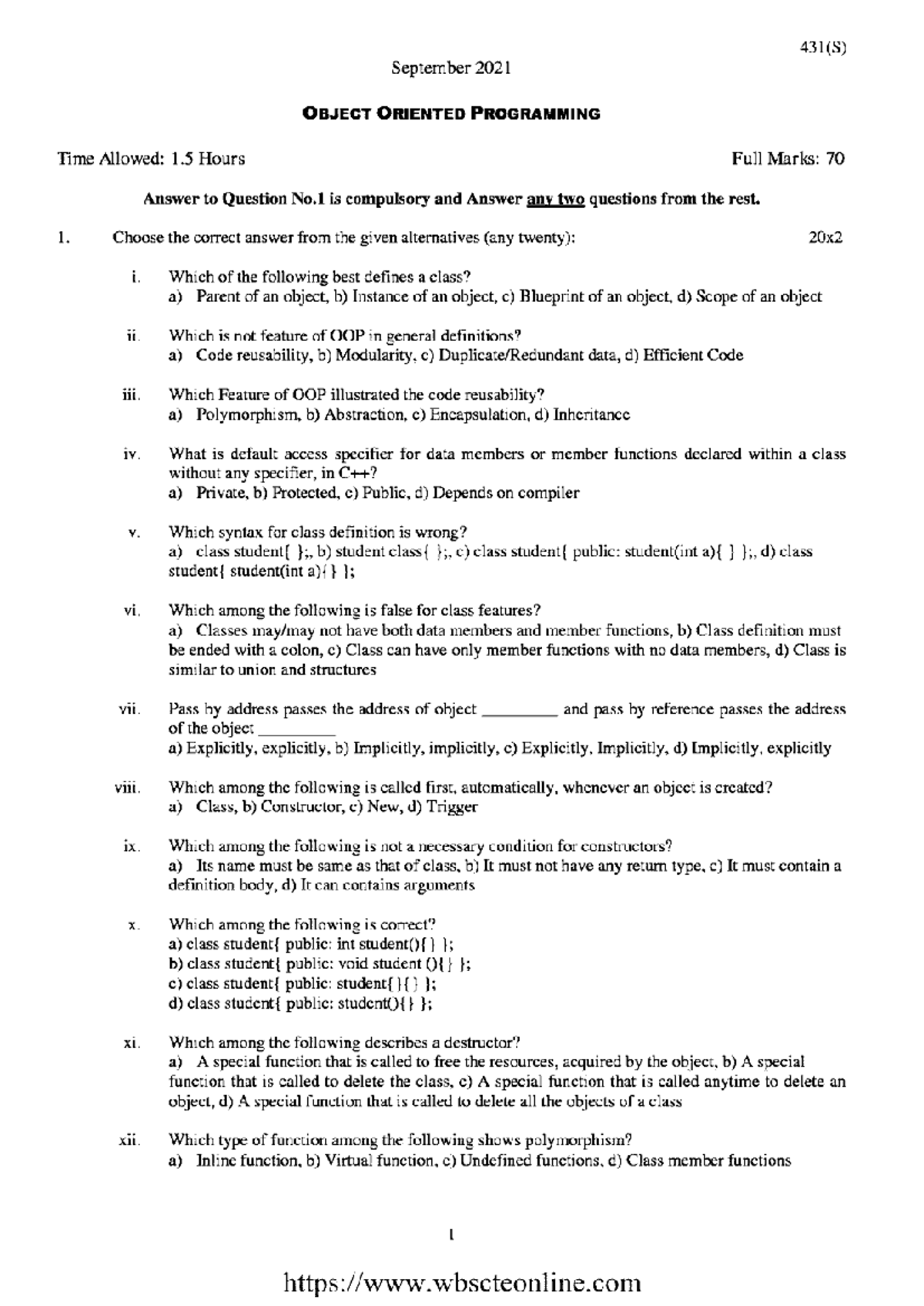 JAVA Question paper 2021 - Service Oriented Architecture (Soa) - Studocu