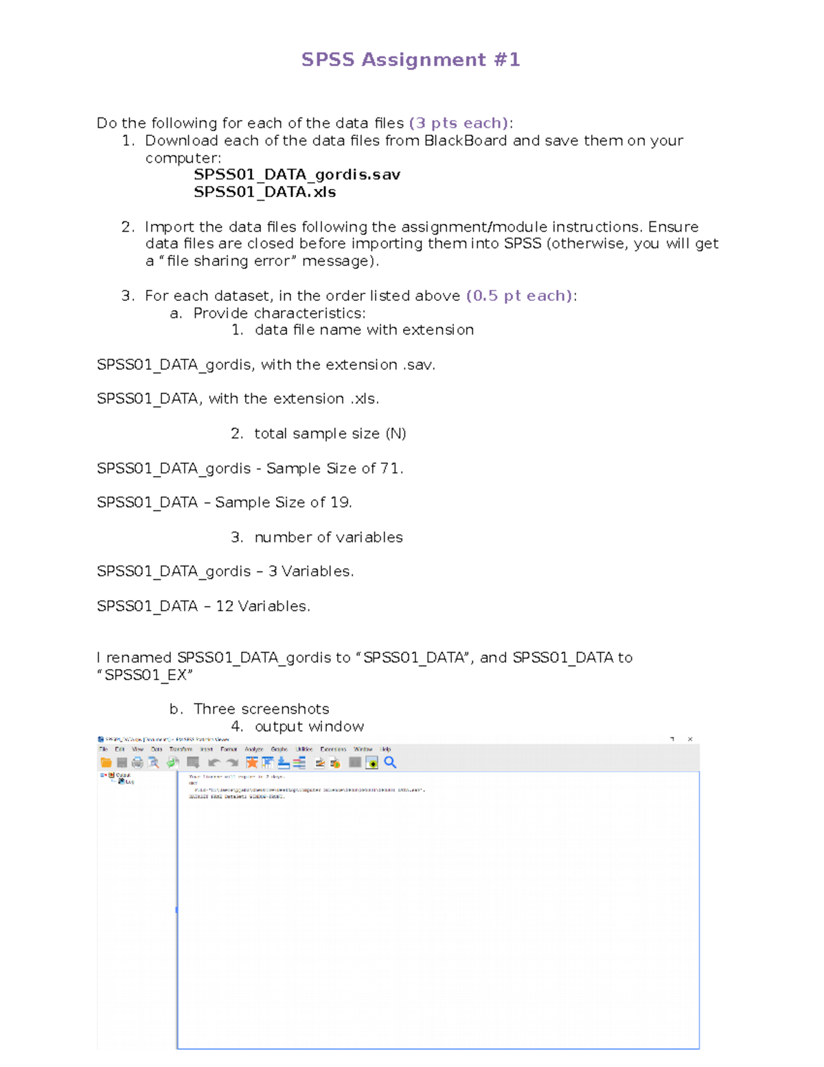 spss assignment 1