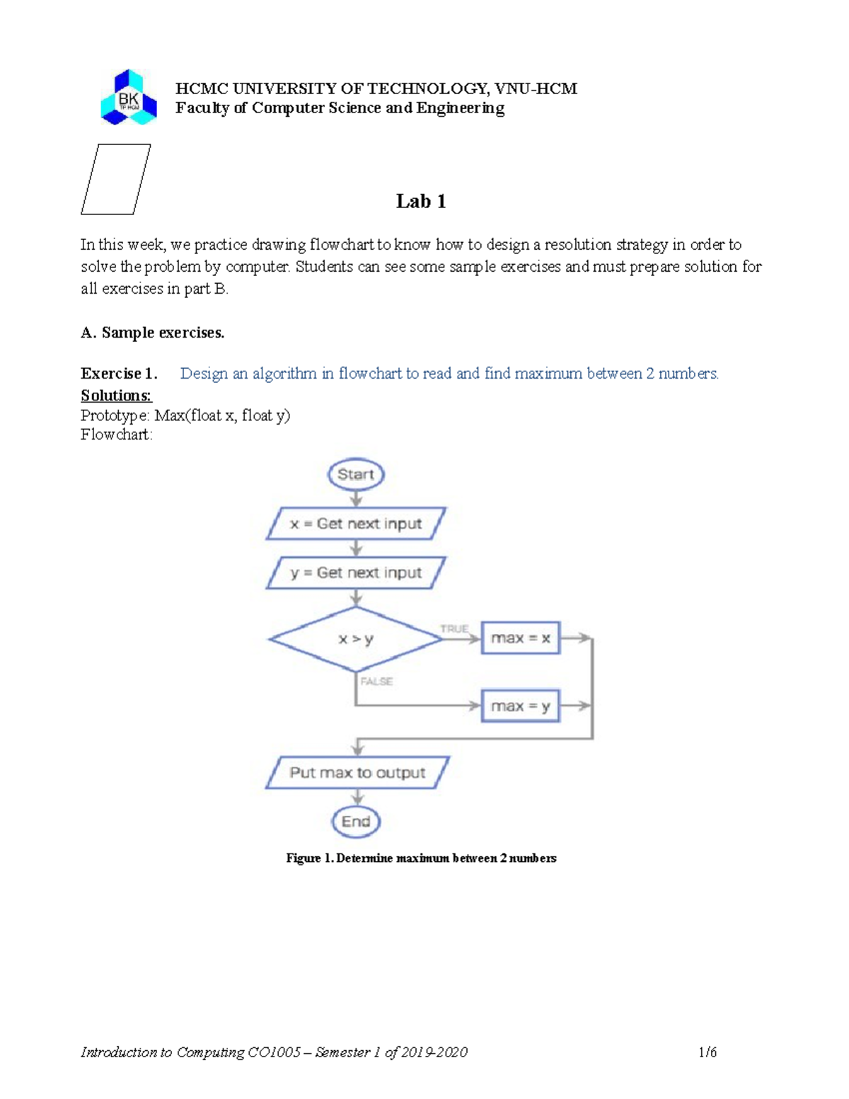 Part 1 flowchart Lab 1 - Faculty of Computer Science and Engineering ...