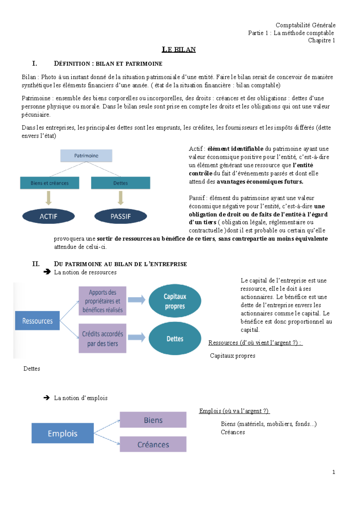 Chapitre Le Bilan L S Comptabilit G N Rale Partie La