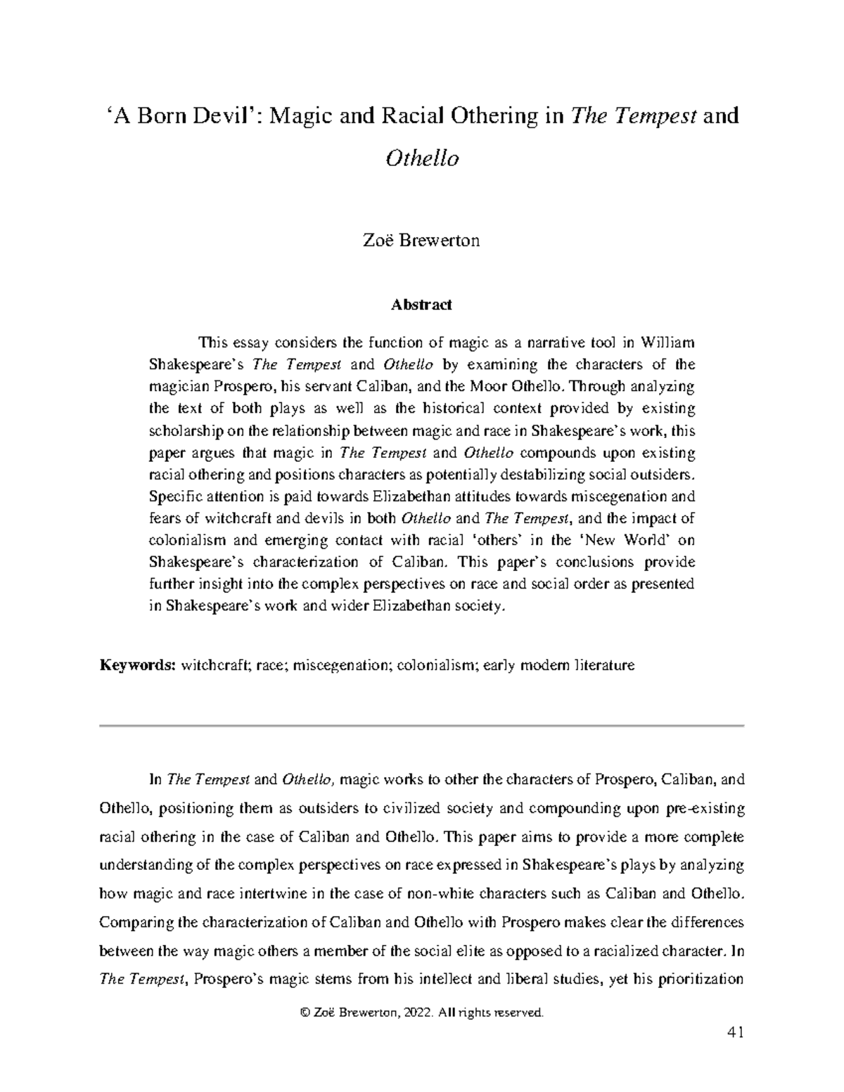 Article+5 +‘A+Born+Devil’ +Magic+and+Racial+Othering+in+The+Tempest+and ...