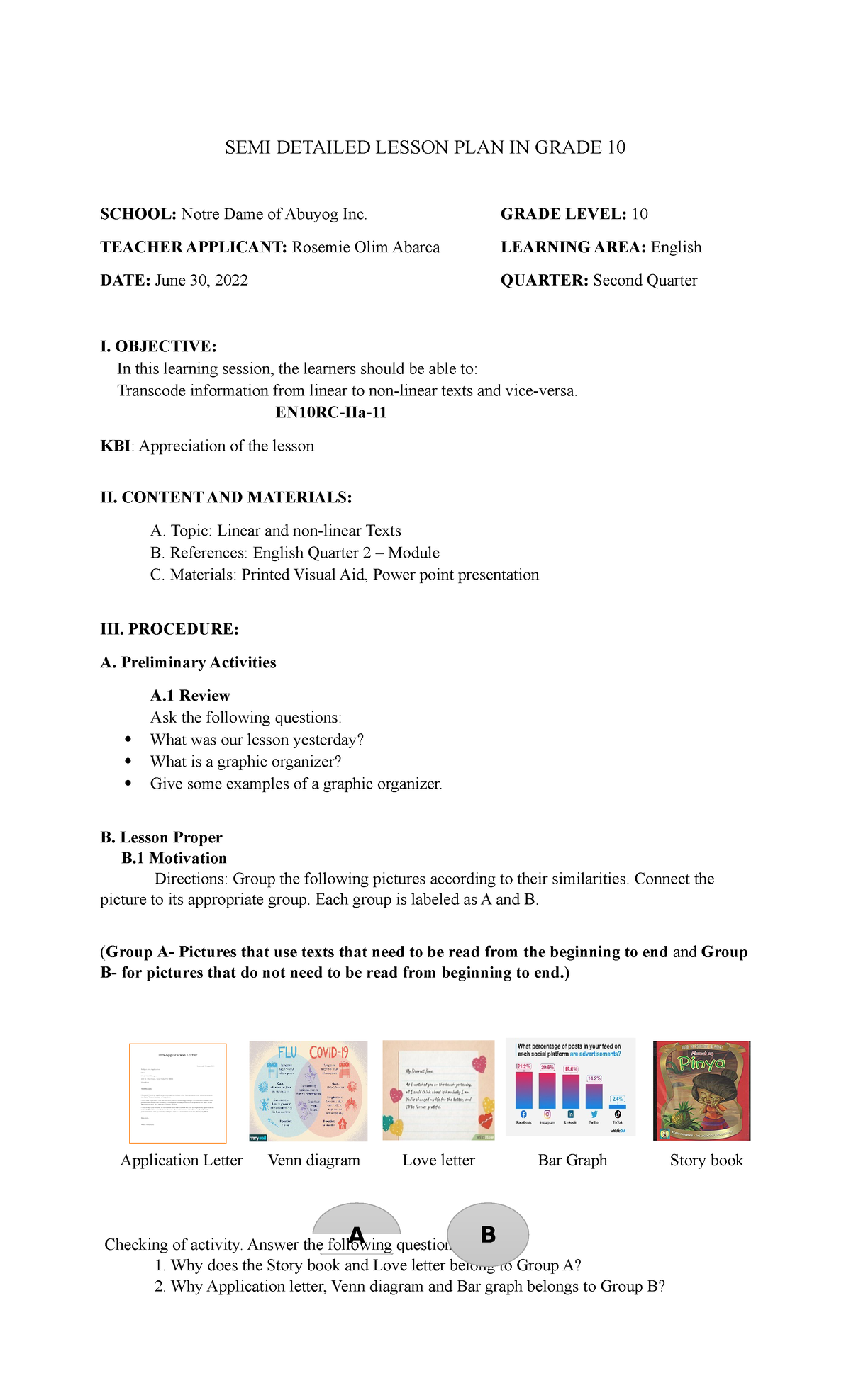 Linear And Nonlinear Examples In English