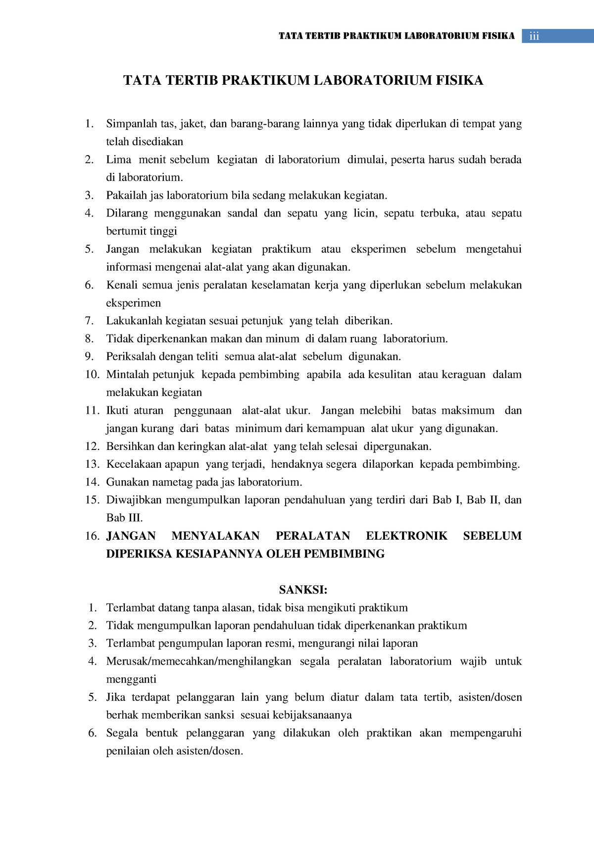 Modul Praktikum Fisika-2 - TATA TERTIB PRAKTIKUM LABORATORIUM FISIKA ...