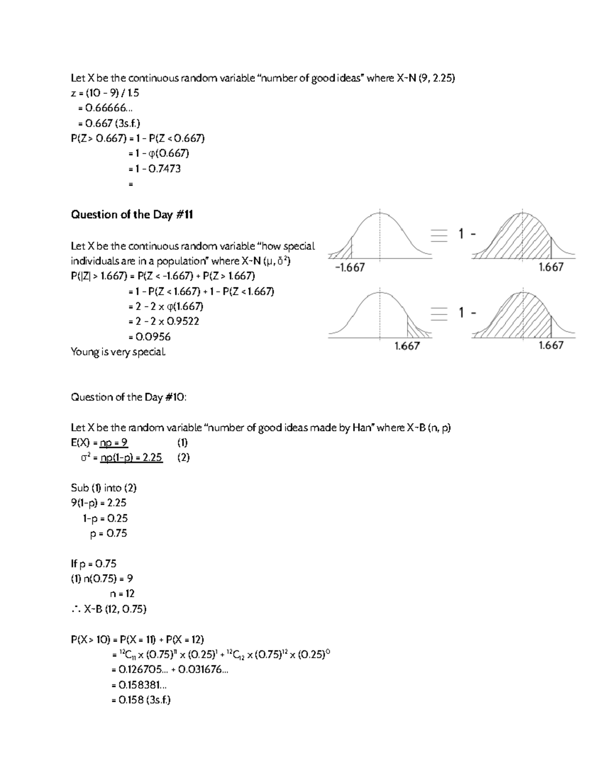 normal distribution - Let X be the continuous random variable “number ...