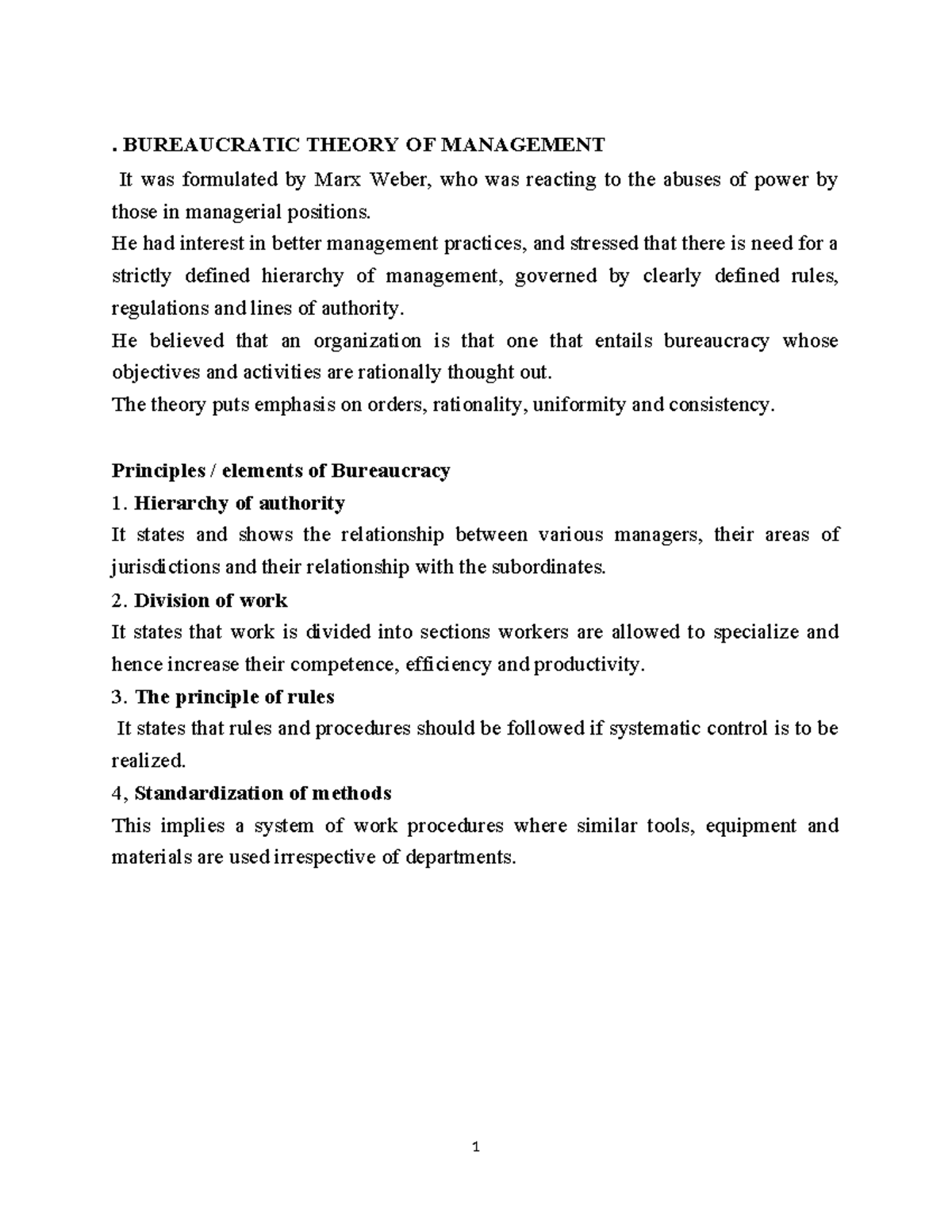 Bureaucratic Theory OF Management - . BUREAUCRATIC THEORY OF MANAGEMENT ...