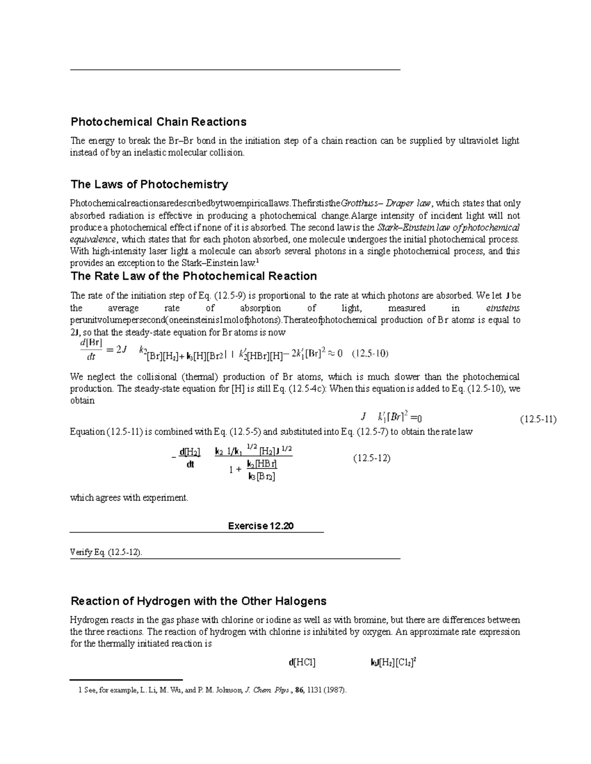 Photochemical Chain Reactions The Laws of Photochemistry Studocu