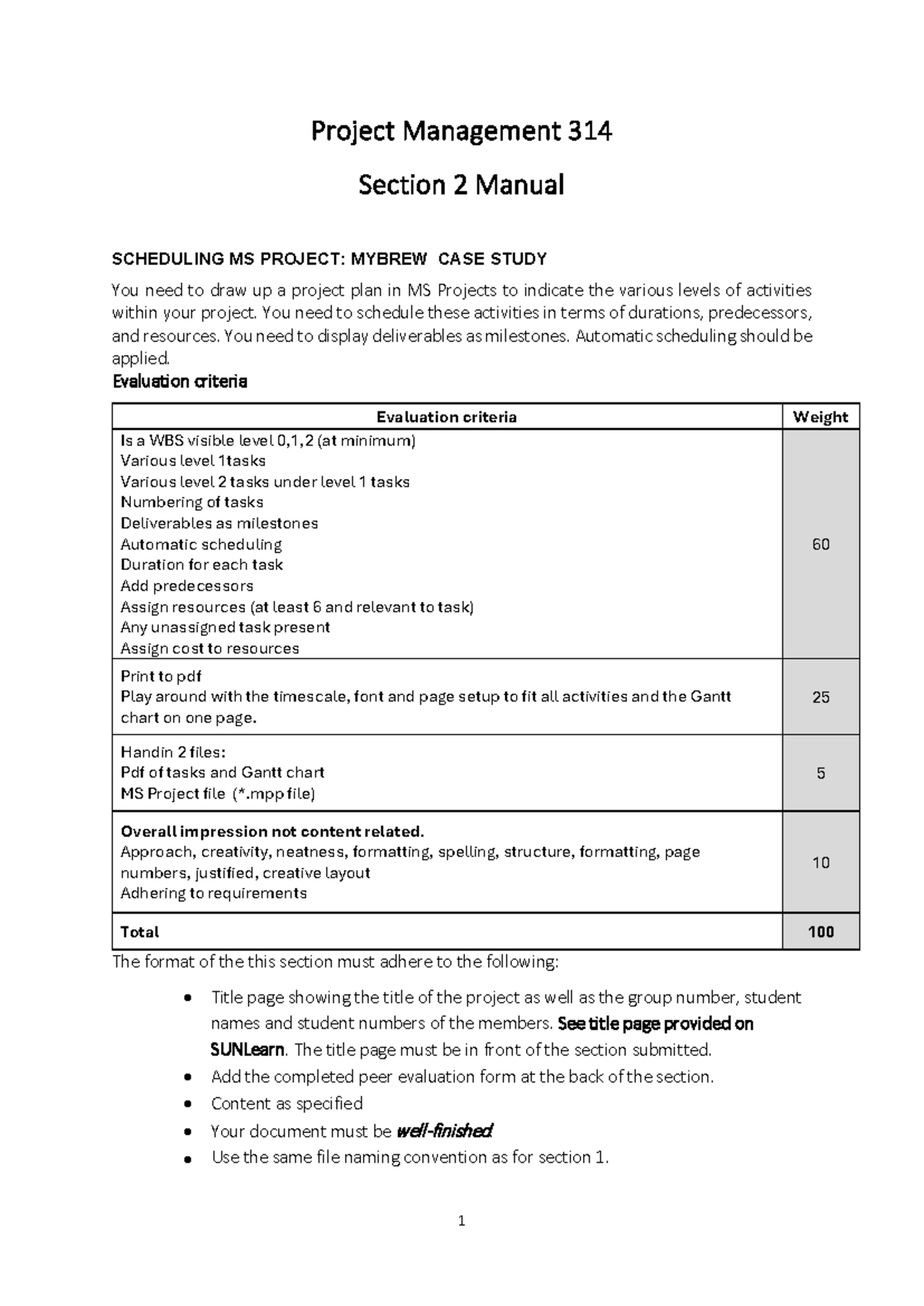 Section 2 - manual - 1 Project Management 314 Section 2 Manual ...