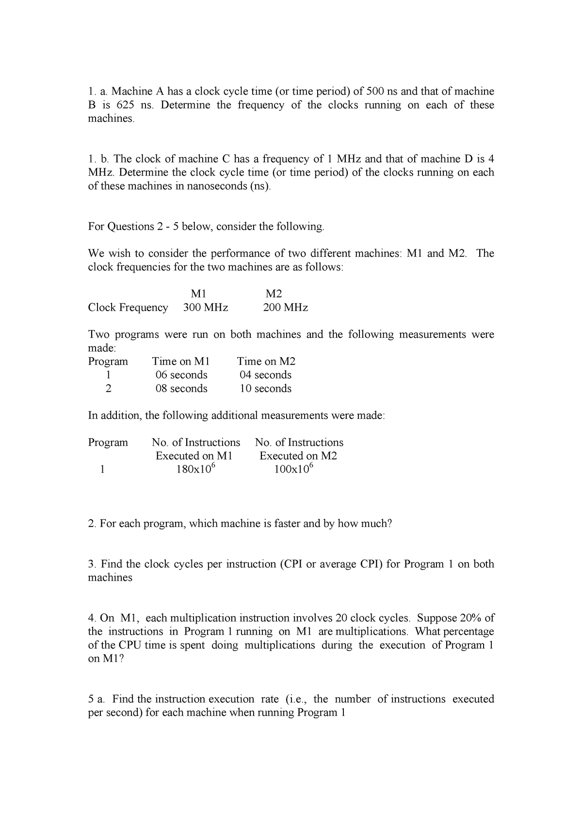 hw1-frequency-clocks-a-machine-a-has-a-clock-cycle-time-or-time