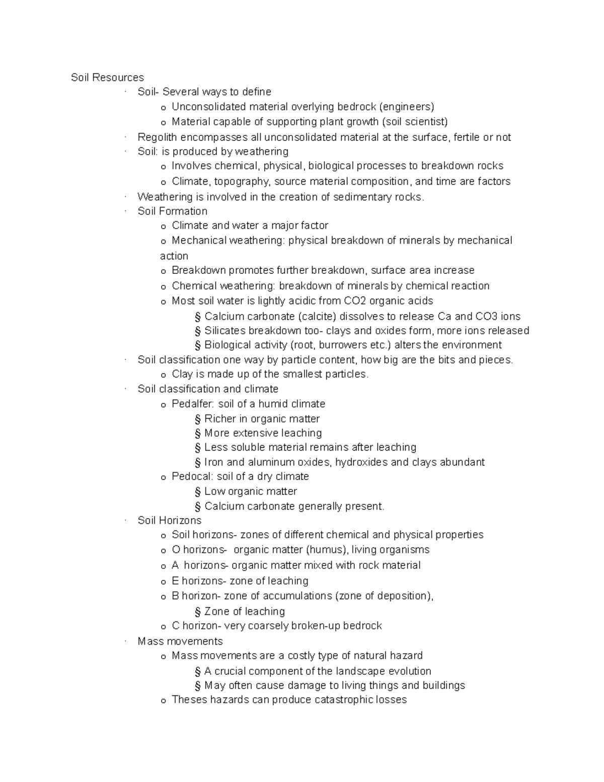 Geol Notes #12 - Soil Resources · Soil- Several ways to define o ...