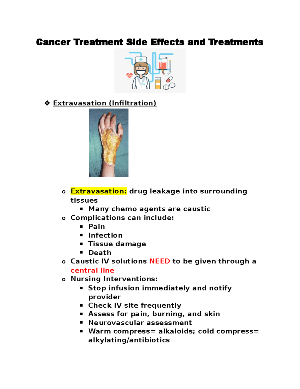 Cancer Treatment Side Effects and Treatments This calls for us to