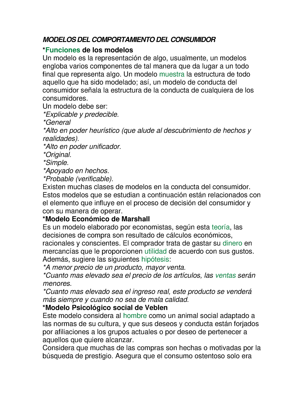 Modelos Del Comportamiento Del Consumidor - MODELOS DEL COMPORTAMIENTO DEL  CONSUMIDOR *Funciones de - Studocu