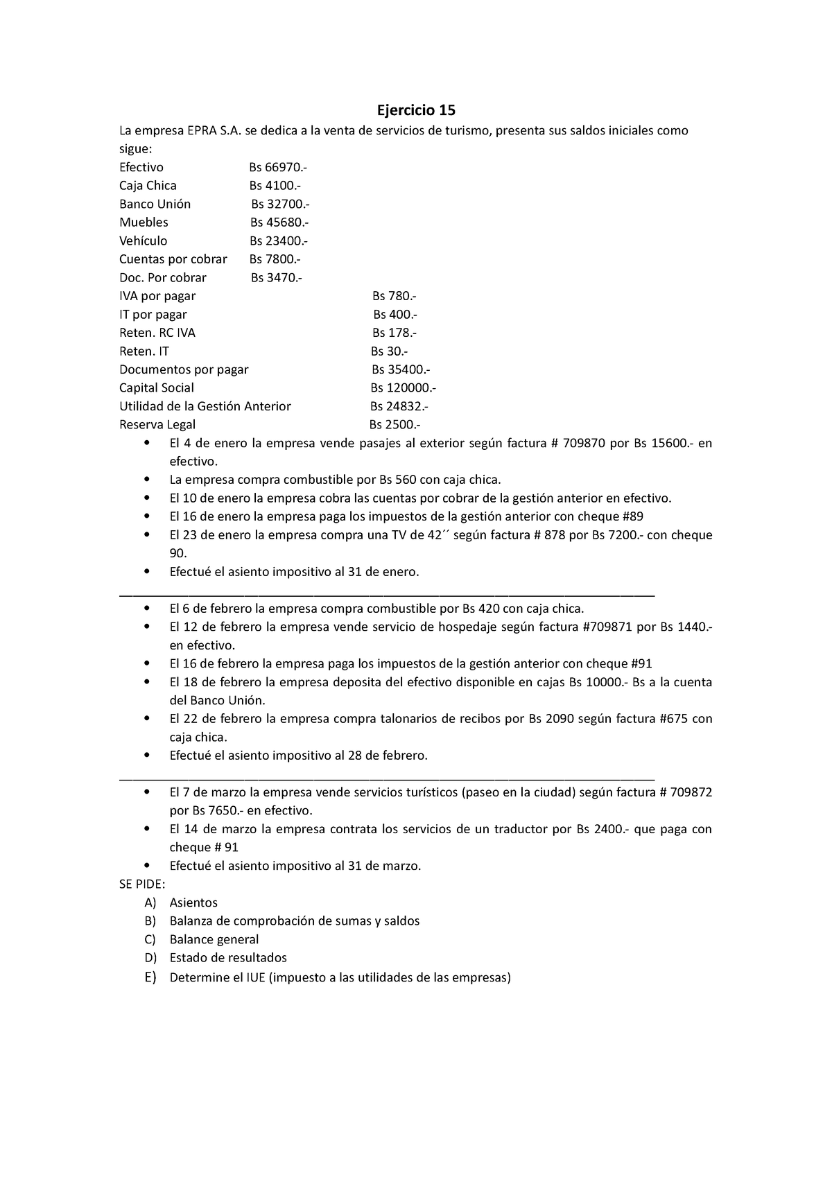 Ejercicio 15 - Contabilidad 1 - Contabilidad De Bancos Y Entidades ...