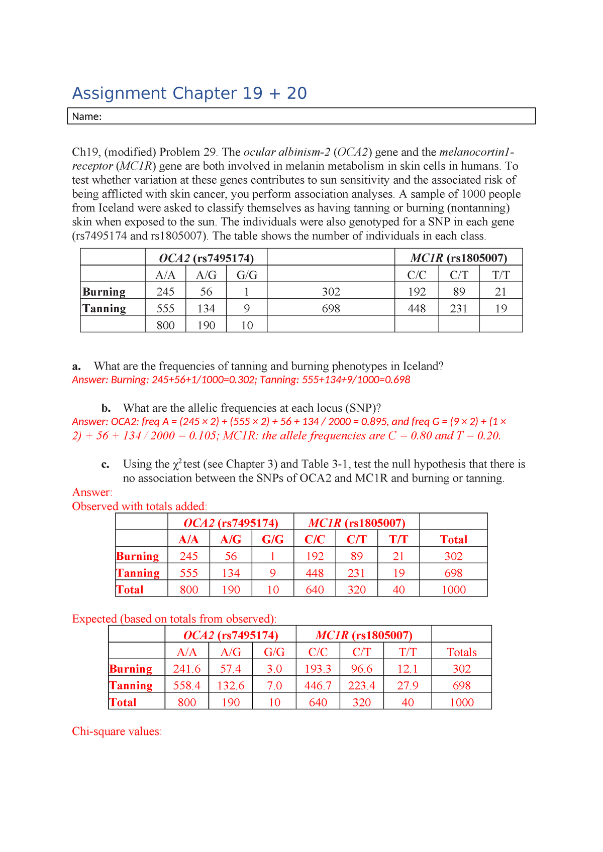 Assignment Chapter 19+20 With Answers - Assignment Chapter 19 + 20 Name ...