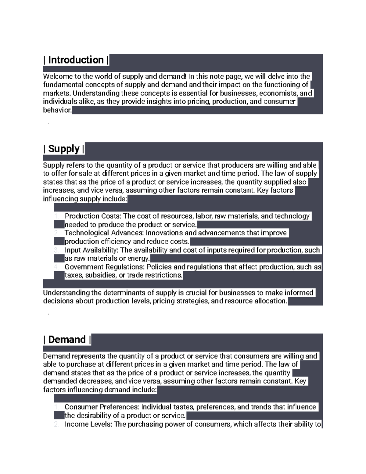 Introduction to business - Supply and demand - | Introduction | Welcome ...