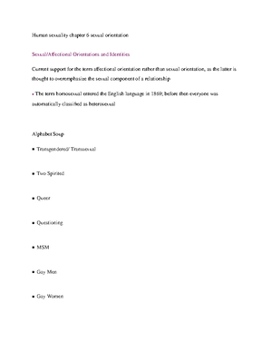Exam 3 Notes Human Sex - Chapter 10: Sexual Behaviours - patterns of ...
