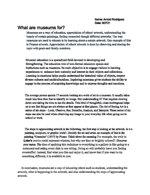 Paper#7 Individual Museum Paper - Arnold Rodriguez, 11/22/ Individual ...