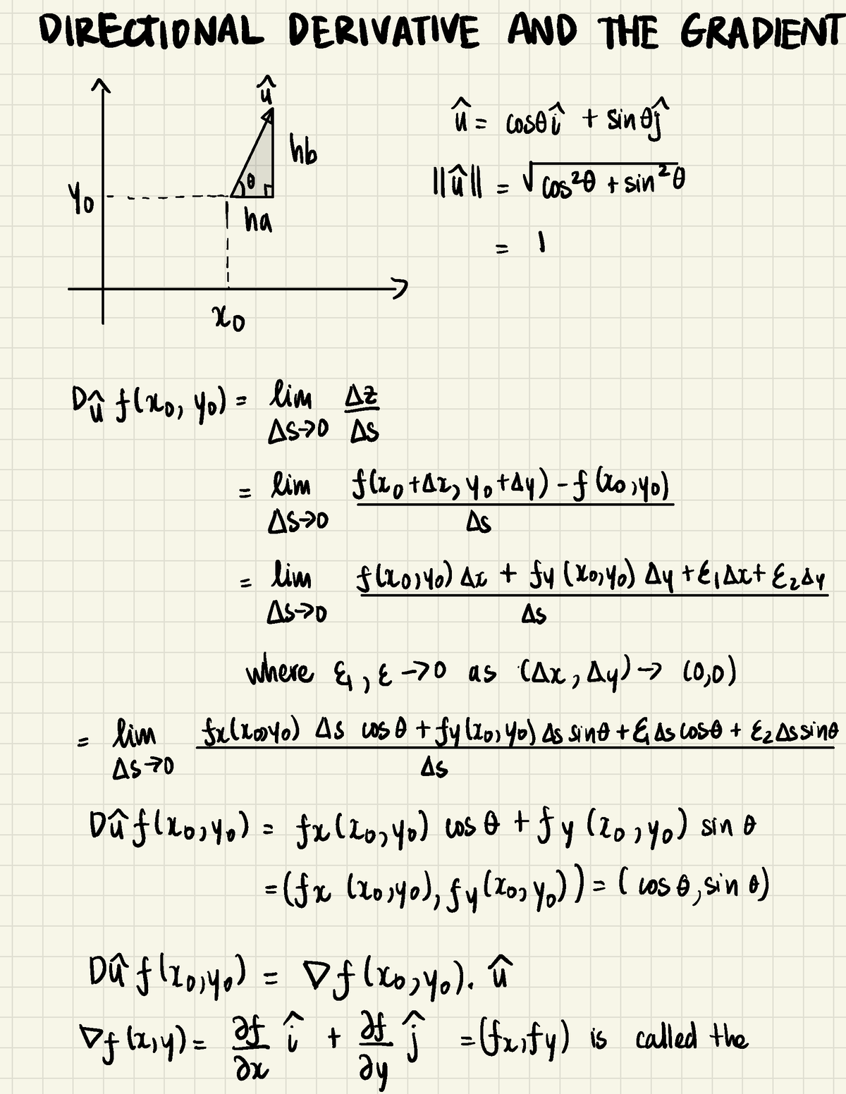 14.6 CALC 3 - Directional Derivatives And The Gradient - DIRECTIONAL ...