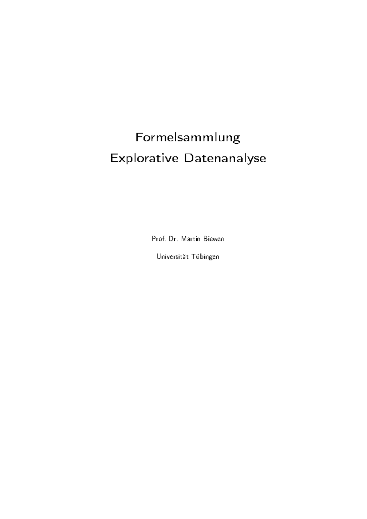 Formelsammlung - Zusammenfassung Explorative Datenanalyse ...