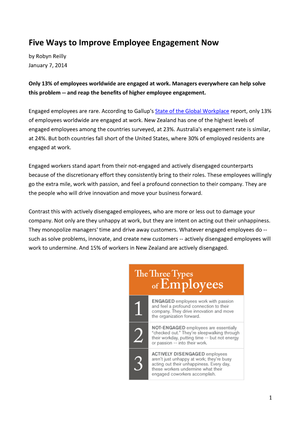 Five Ways To Improve Employee Engagement Now Aerd20030 Business - five ways to improve employee engagement now aerd20030 business management studocu