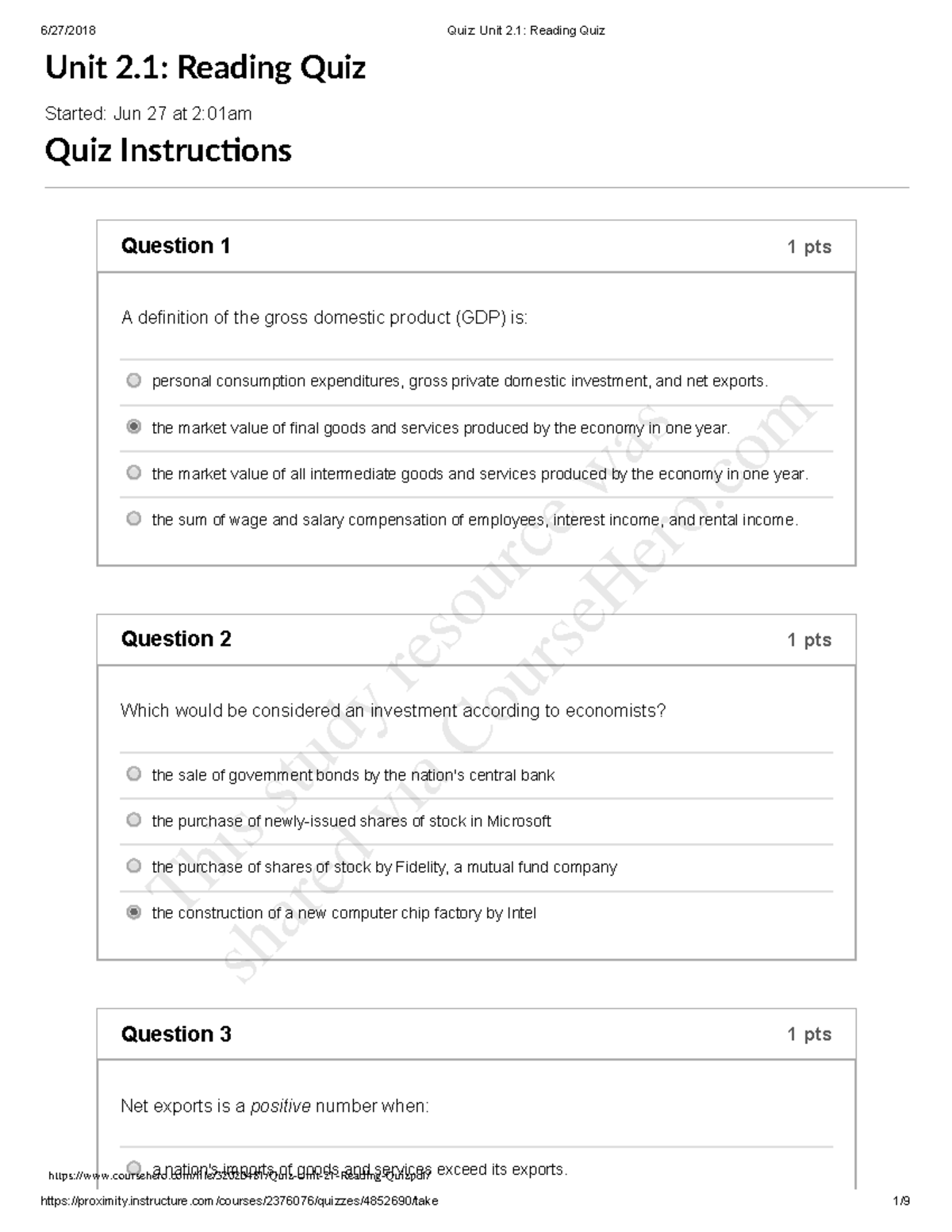 Quiz Unit 2 - Quiz Materials Unit 3 - Unit 2: Reading Quiz Started: Jun ...