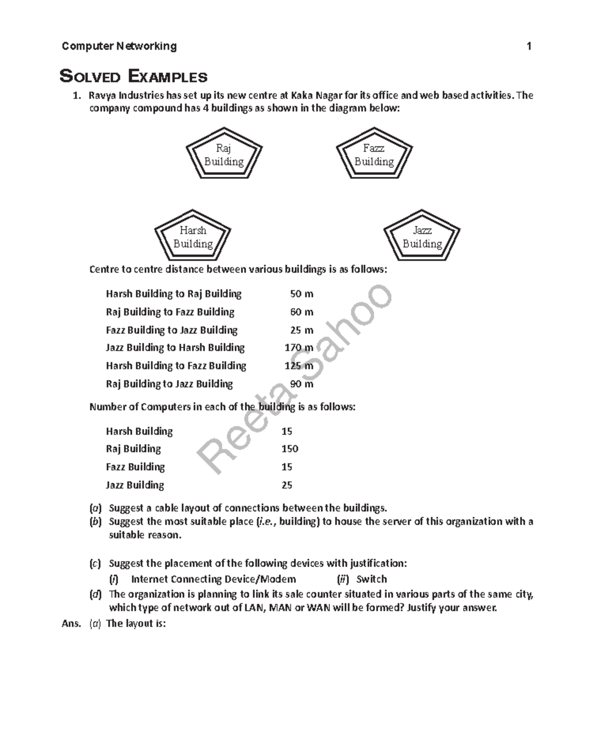 Computer Networking Notes - Reeta Sahoo Computer Networking 1 SOLVED ...
