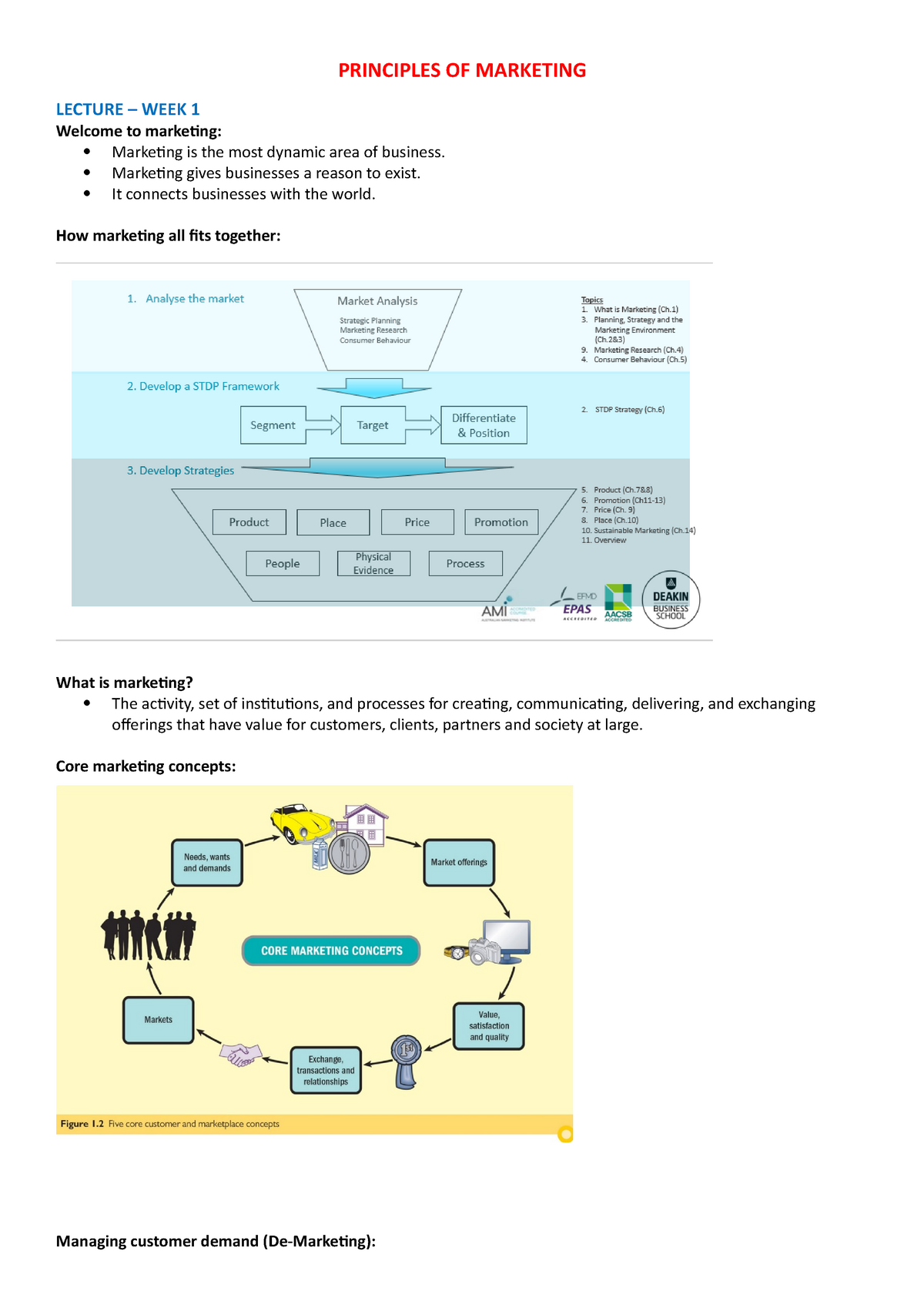 Principles OF Marketing - Notes - PRINCIPLES OF MARKETING LECTURE ...